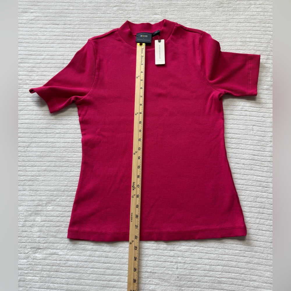 Anthropologie Fuchsia Short Sleeve Tee - Picture 3 of 8